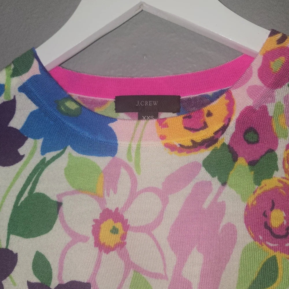 J. Crew Margot Sweater In Garden Print Size XXS